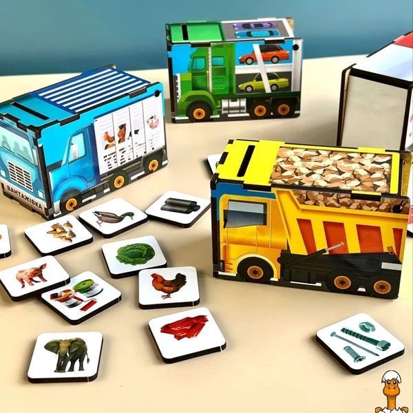 Мамалюк - Деревянная настольная игра сортер-комодик Автопарк Ubumblebees Ubumblebees RT2-PSD082