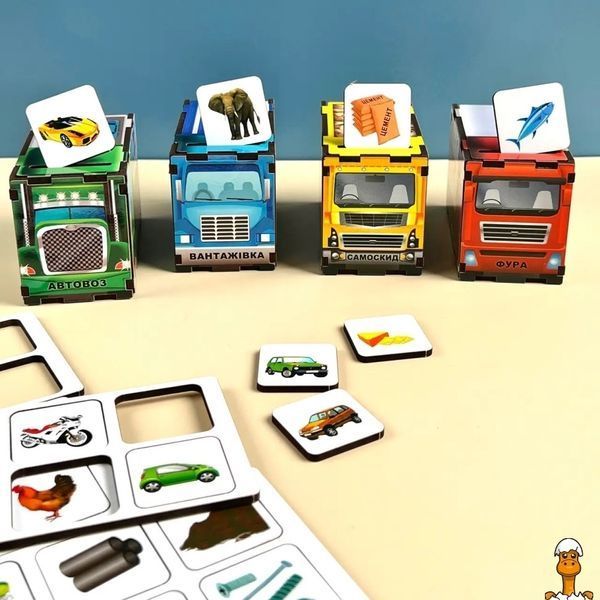 Мамалюк - Деревянная настольная игра сортер-комодик Автопарк Ubumblebees Ubumblebees RT2-PSD082