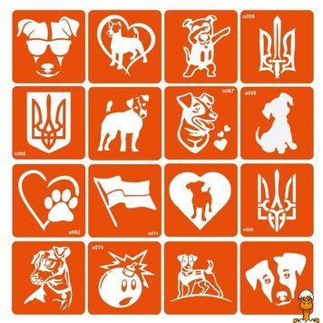 Мамалюк - Набор трафаретов для био-тату собака Fresh Tattoo Fresh Tattoo RT2-PES-PATRON-16