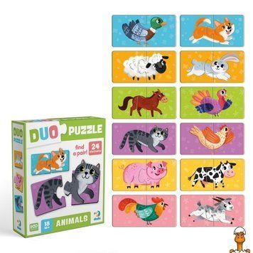 Мамалюк - Дитячий пазл ДУО Тваринки половинки 24 елементи DoDo Toys DoDo Toys RT2-300689