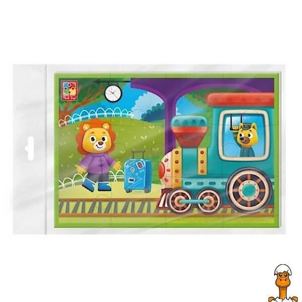 Мамалюк - Детские мягкие развивающие пазлы Поезд формата А5 Vladi Toys Vladi Toys RT2-VT1104-22