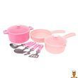 Дитячий набір посуду рожевий 9 предметів Технок
