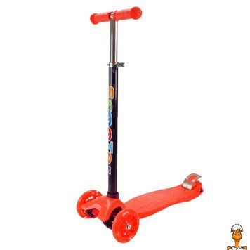 Мамалюк - Самокат дитячий 3-х колісний Scooter Maxi SC2401(Orange) колеса що світяться помаранчевий Bambi Bambi RT2-SC2401-ORANGE