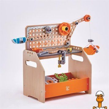 Мамалюк - Конструктор Hape Junior Inventor Научный верстак настольный 58 деталей (E3028) Hape A4-E3028