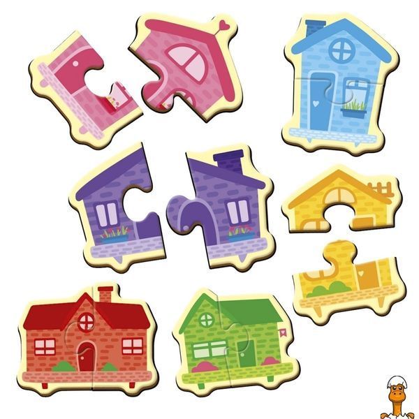 Мамалюк - Дитячий магнітний пазл Кольорові будинки 6 картинок Vladi Toys Vladi Toys RT2-VT1733-03