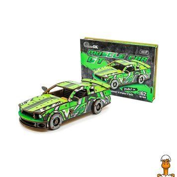 Мамалюк - Дерев'яний 3D конструктор Mustang GT 162 деталей PuzzleOK PuzzleOK RT2-PUZ-00640
