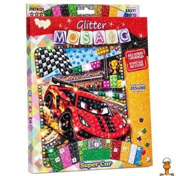 Мамалюк - Креативное творчество Блестящая мозаика Super Car БМ-04-08 серии Glitter Mosaic Danko Toys Danko Toys RT2-БМ-04-08