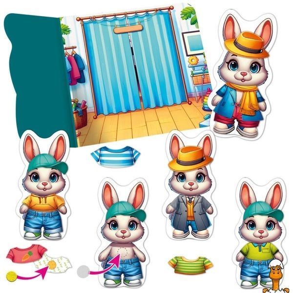 Мамалюк - Развивающая игра с липучками Зайчик 10 элементов одежды Vladi Toys Vladi Toys RT2-VT1320-04