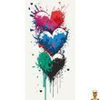 Картина за номерами три серця 40х80 см Art Craft