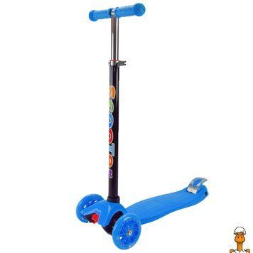 Мамалюк - Самокат дитячий 3-х колісний Scooter Maxi SC2401(Blue) колеса що світяться синій Bambi Bambi RT2-SC2401-BLUE