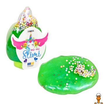 Мамалюк - Дитячий слайм Mi-mi Slimi Рожок із кульками 71826ST(Green) у баночці 100 г Strateg Strateg RT2-71826ST-GREEN