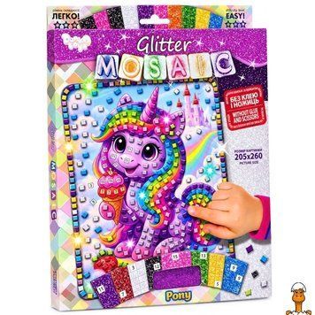Мамалюк - Креативное творчество Блестящая мозаика Pony БМ-04-10 серии Glitter Mosaic Danko Toys Danko Toys RT2-БМ-04-10