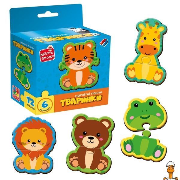 Мамалюк - Магнитные пазлы для детей Животные 6 картинок Vladi Toys Vladi Toys RT2-VT1733-04