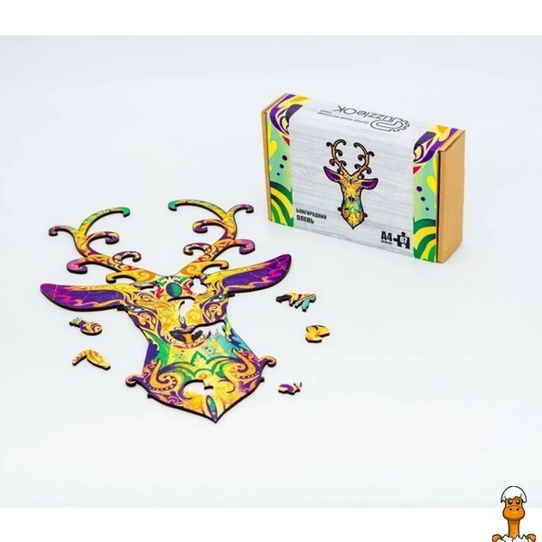 Мамалюк - Пазл дерев'яний фігурний A4 Благородний Олень 67 деталей PuzzleOK PuzzleOK RT2-PUZA4-00731
