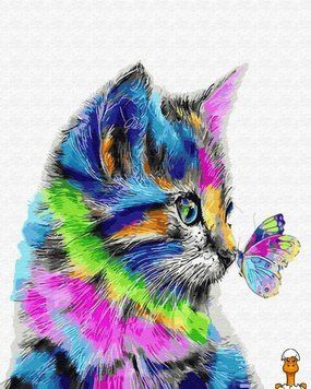 Мамалюк - Картина за номерами котик у фарбі 40х50 см Brushme Brushme RT2-GX28359