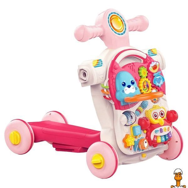 Мамалюк - Детские ходунки-каталка Первые шаги 4 в 1 HUANGER HE0827(Pink) музыкальные HUANGER RT2-HE0827-PINK