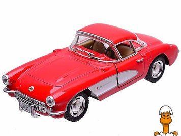 Мамалюк - Інерційна машинка Chevrolet Corvette 1957 масштаб 1:34 червона Kinsmart Kinsmart RT2-KT5316W-RED