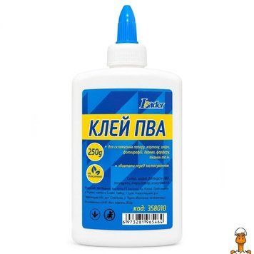 Мамалюк - Клей ПВА канцелярський з ковпачком-дозатором 250 г Leader Leader RT2-358010