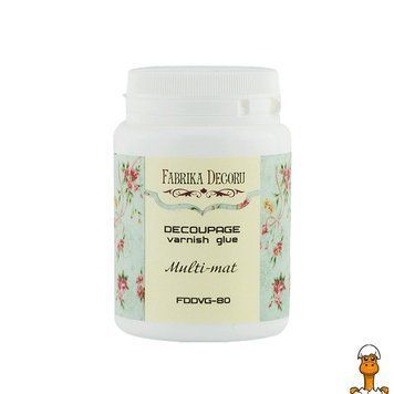 Мамалюк - Клей-лак для декупажу прозорий сатиновий 80 мл Fabrika Decoru Fabrika Decoru RT2-FDDVG-80