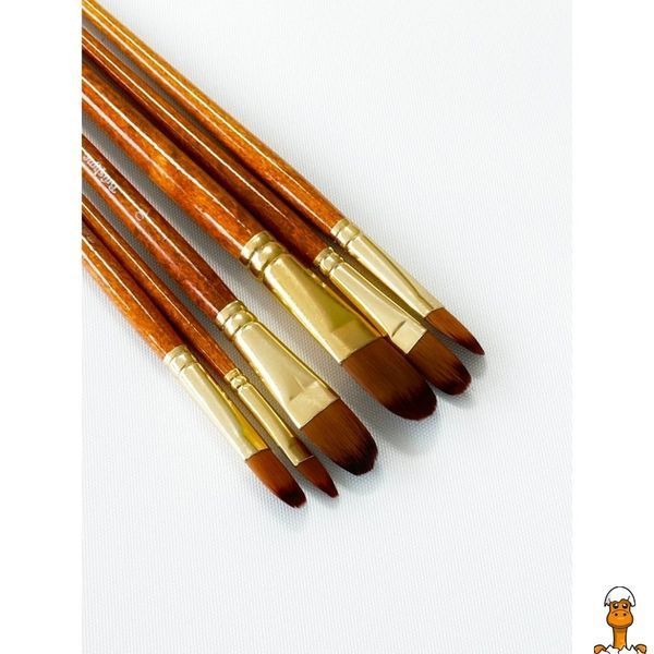 Мамалюк - Набор профессиональных нейлоновых кисточек форма FILBERT 6 штук Brushme Brushme RT2-BR650