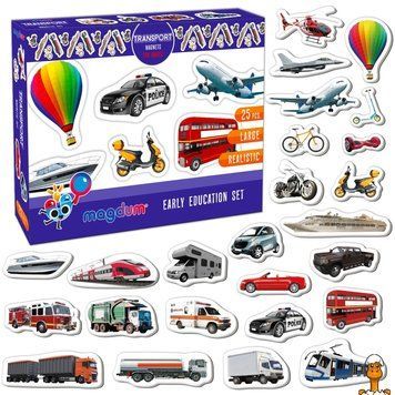 Мамалюк - Набор магнитов Транспорт для детей Magdum Magdum RT2-ML4031-17-EN