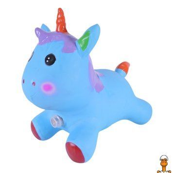 Мамалюк - Детская игрушка-прыгун Единорог музыкальная со светом синяя Bambi Bambi RT2-RB2520-BLUE