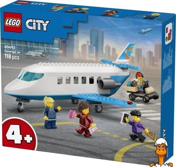 Мамалюк - Конструктор LEGO&reg; City Пасажирський літак - Конструктор іграшкового літака 118 деталей (60492) LEGO A4-60492