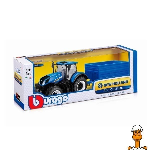 Мамалюк - Модель Bburago Farm Трактор New Holland з причепом 1:32 (18-44067) Bburago A4-18-44067