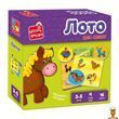 Детская настольная игра Лото Ферма 16 фишек Vladi Toys