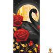 Картина за номерами Чорний лебідь з металізованими фарбами 40x80 см Art Craft