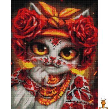 Мамалюк - Алмазная мозаика Кошка Роза 40x50 см Brushme Brushme RT2-DBS1084