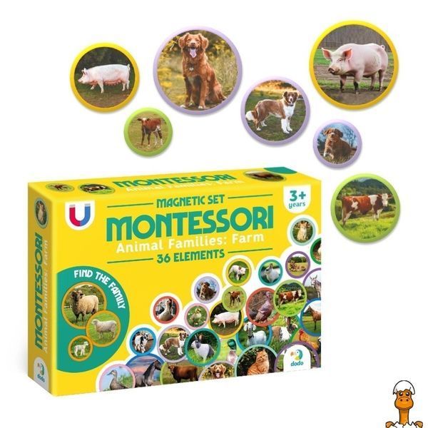 Мамалюк - Магнитный набор Монтессори Семьи животных ферма 36 элементов DoDo Toys DoDo Toys RT2-200271