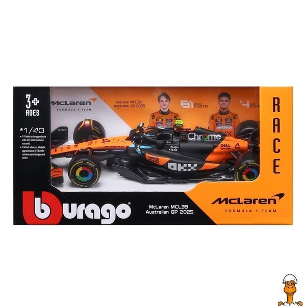 Мамалюк - Колекційна автомодель McLaren F1 MCL39 2025 1:43 масштаб Bburago Bburago RT2-18-38248