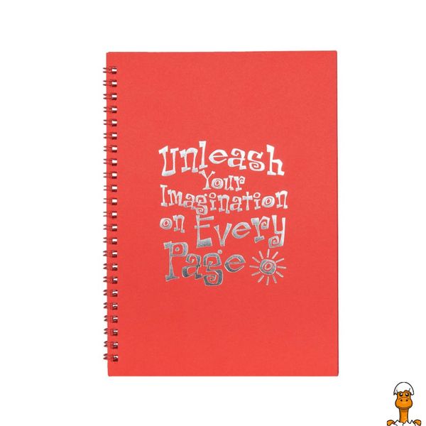 Скетчбук "дай волю своїй уяві", з червоними листами, а5, на спіралі, віком від 3 років, Kiri sketch RT2-13102-KR фото