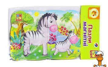 Мамалюк - Дитячий магнітний пазл Зебри А5 12 елементів Vladi Toys Vladi Toys RT2-VT3205-75