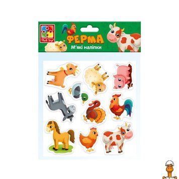 Мамалюк - Набір м'яких наклейок Ферма українською мовою Vladi Toys Vladi Toys RT2-VT4210-08