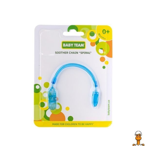 Мамалюк - Цепочка для пустышки спиральная BABY TEAM BABY TEAM RT2-3335-БЛАКИТНИЙ