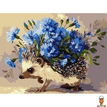 Мамалюк - Картина за номерами Їжак та квіти &copy;art_selena_ua KHO6892 30х40 см Идейка ідейка RT2-KHO6892