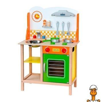 Мамалюк - Дитяча кухня Viga Toys з дерева з посудом (50957FSC) Viga Toys A4-50957FSC