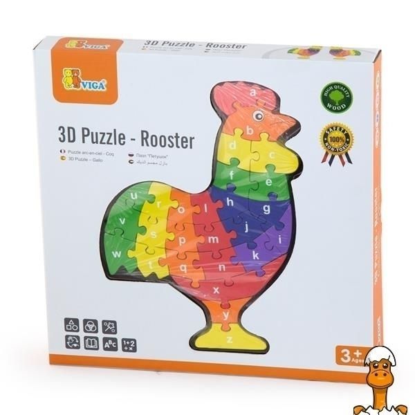 Мамалюк - Дерев'яний пазл Viga Toys Півник по літерах (55244N) Viga Toys A4-55244N
