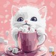 Картина за номерами 30х30 см Какао для котика Идейка