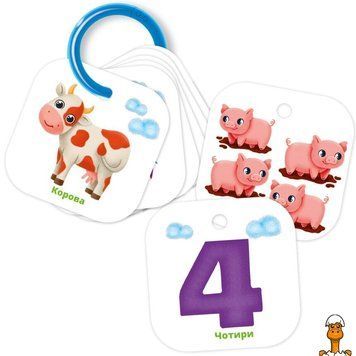 Мамалюк - Картки навчальні дитячі на кільці Рахунок Ферма Vladi Toys Vladi Toys RT2-VT2000-04