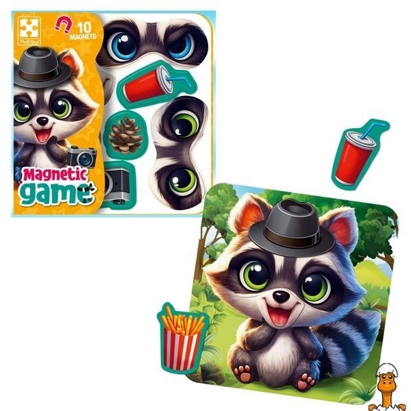 Мамалюк - Гра розвиваюча магнітна Емоції Єнота 10 магнітів Vladi Toys Vladi Toys RT2-VT3220-03