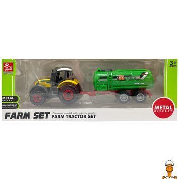 Мамалюк - Детский трактор с прицепом Farm Set жёлто-зелёный Bambi Bambi RT2-SQ82002-1B-YELLOW-GREEN