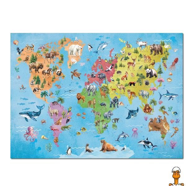 Мамалюк - Учебный постер с наклейками Животные мира XXL 100 стикеров DoDo Toys DoDo Toys RT2-300900