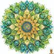 Мамалюк - Алмазная мозаика Сине-зеленый цветок 25х25 см Brushme Brushme RT2-BH016