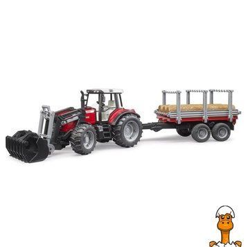 Мамалюк - Модель Bruder Трактор Massey Ferguson с прицепом 1:16 (02046) Bruder A4-02046