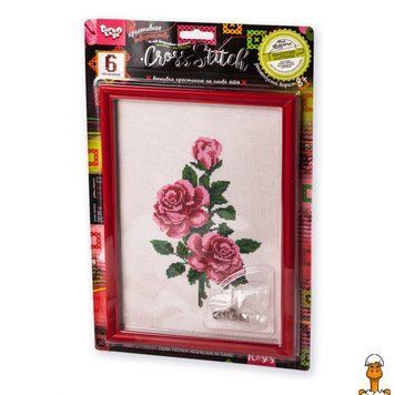 Мамалюк - Набор для вышивки крестиком на канве Роза VKB-01-10 6 цветов ниток Danko Toys Danko Toys RT2-VKB-01-10