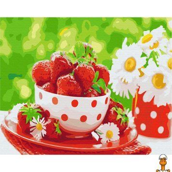 Мамалюк - Картина за номерами Полуничний перекус 40х50 см Brushme Brushme RT2-BS31952