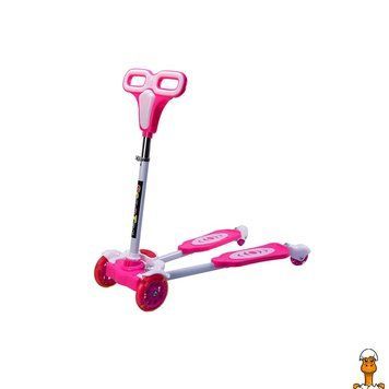 Мамалюк - Дитячий самокат Тридер Bambi HL-282 колеса PVC зі світлом Bambi RT2-HL-282-PINK